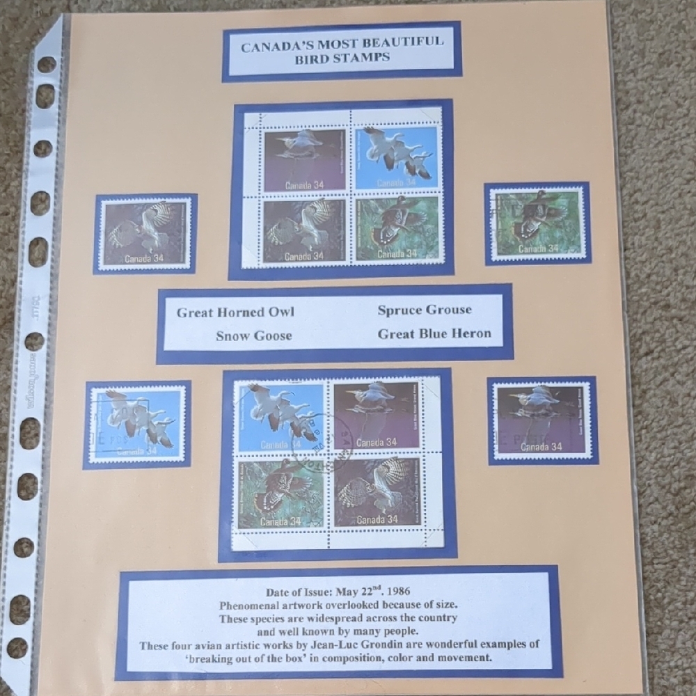 Canada's Most Beautiful Bird Stamps Collection